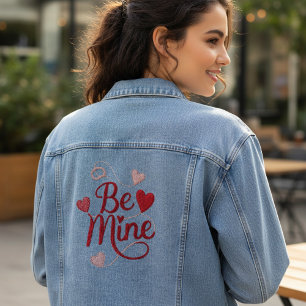 Thread-Style Hearts Romantic Valentine's Day Denim Jacket