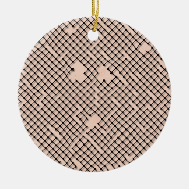 Threadbare Fishnets Ceramic Tree Decoration (Front)