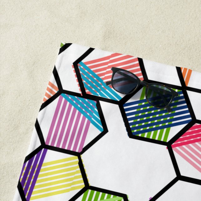 Threaded Hexagons Beach Towel (In Situ)