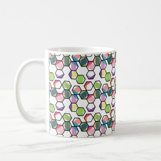 Threaded Hexagons Coffee Mug (Left)