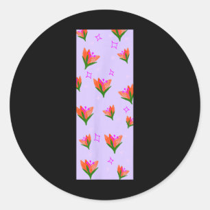Threadless Floresta Moon Flowers Yoga Mat Graphic Classic Round Sticker