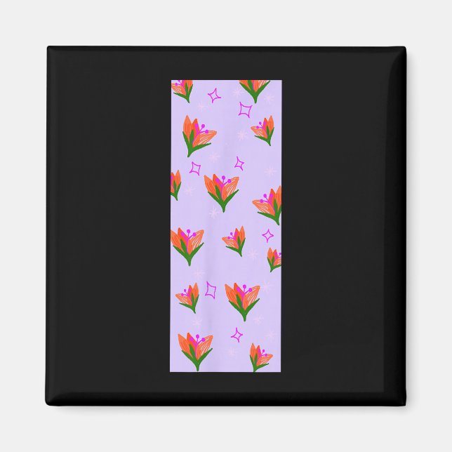 Threadless Floresta Moon Flowers Yoga Mat Graphic  Magnet (Front)