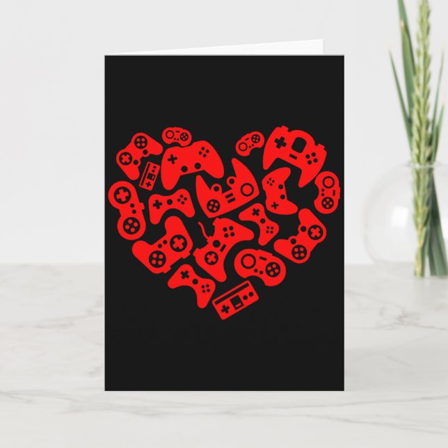 Threadrock Video Game Player Heart Of Controllers  Card (Front)