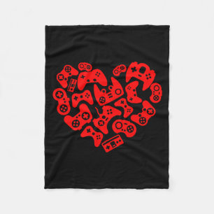 Threadrock Video Game Player Heart Of Controllers Fleece Blanket