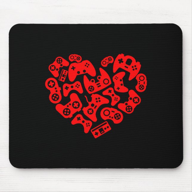 Threadrock Video Game Player Heart Of Controllers  Mouse Pad (Front)