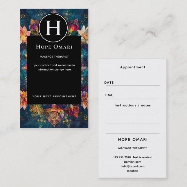 Threads of Light | Floral Mandala Design Business Card (Front/Back)