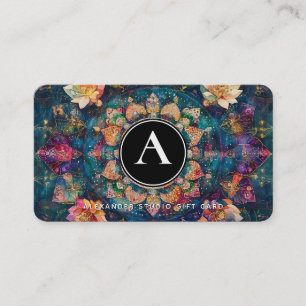 Threads of Light Floral Mandala Design Business Card