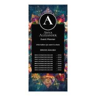 Threads of Light Floral Mandala Design Rack Card