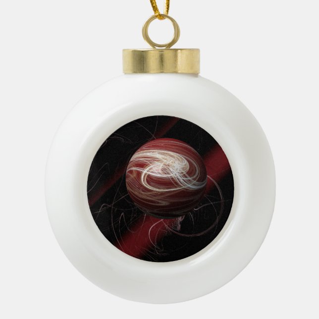 Threads of the Cosmos Ceramic Ball Christmas Ornament (Front)