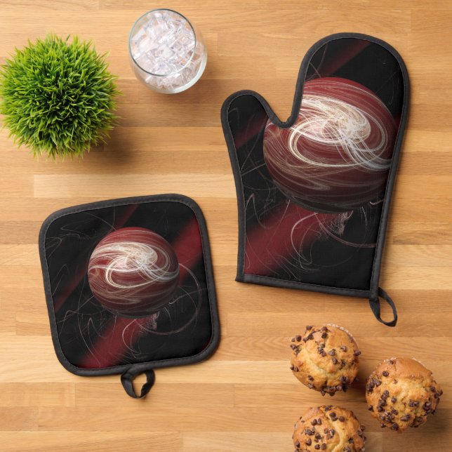 Threads of the Cosmos Oven Mitt & Pot Holder Set (Top Down)