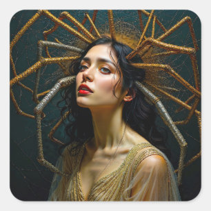 Threads of Transgression Arachne's Transformation Square Sticker