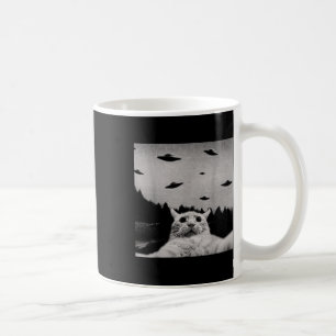 Threadweird Alien Cat Ufo - Clic Fit, Round Neck,  Coffee Mug