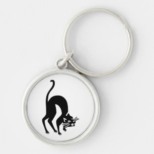 Threatening cat key ring