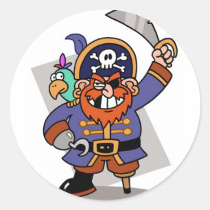 Threatening Pirate Classic Round Sticker