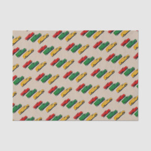 three 1940s trucks tissue paper