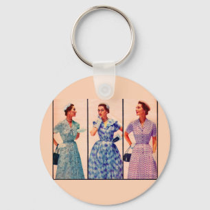 three 1953 dresses - vintage clothing key ring