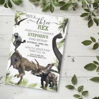 Three 3  Dinosaur Tyrannosaurus Third Birthday