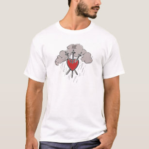 Three 3 of Swords Love Heart Tarot Illustration  T-Shirt