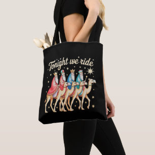 Three 3 Wise Men Tonight We Ride Christmas Xmas Tote Bag