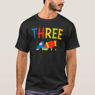 Three 3rd Birthday 3 Years Old Boy Construction Tr T-Shirt