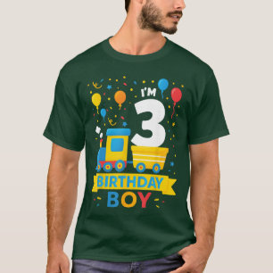 Three 3yr 3rd Boys Girlsrain Birthday Boy 3 Years T-Shirt