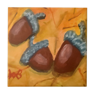 Three Acorns Ceramic Tile
