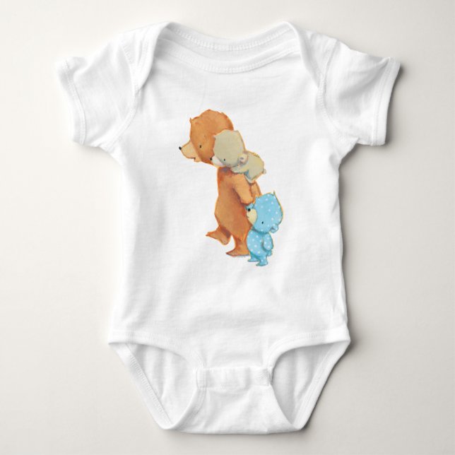 Three Adorable Bear Friends Baby Bodysuit (Front)