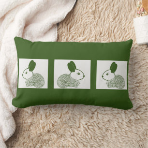 Three Adorable Bunnies Lumbar Cushion