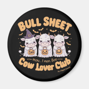 Three adorable ghost cows dressed up for Halloween Magnet