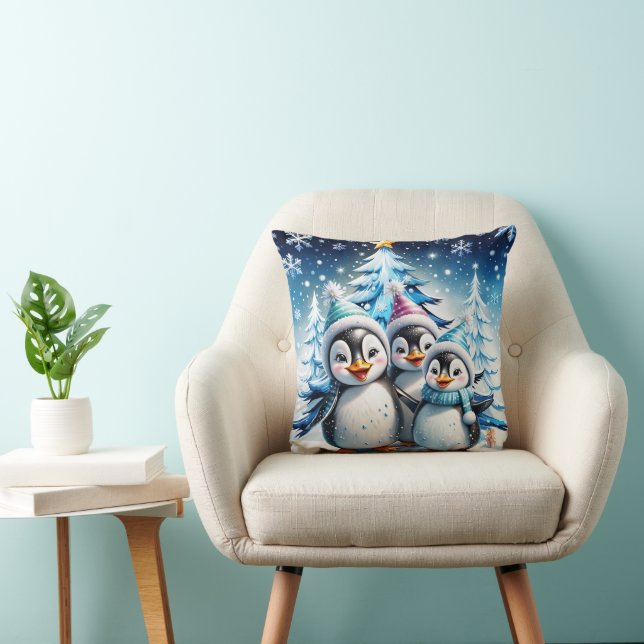 Three adorable penguins  cushion (Chair)