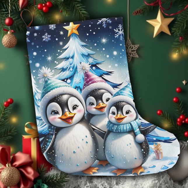 Three adorable penguins  large christmas stocking (Creator Uploaded)