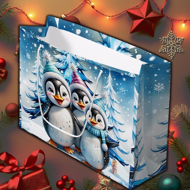 Three adorable penguins large gift bag (Creator Uploaded)