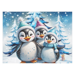 Three adorable penguins tablecloth