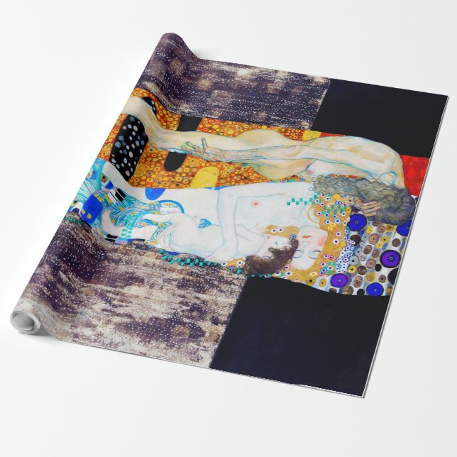Three Ages of Life, Gustav Klimt Wrapping Paper (Unrolled)