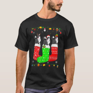 Three Alaskan Malamute Dog In Christmas Socks Matc T-Shirt