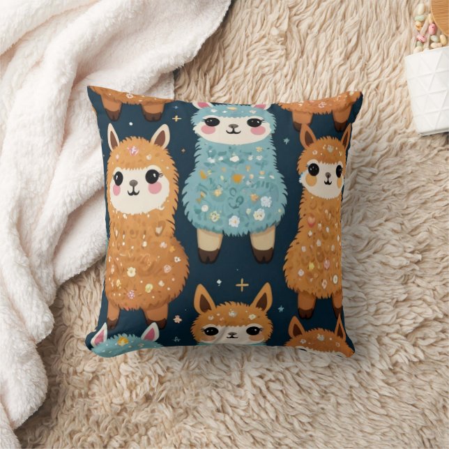 Three Alpaca Llama  Cushion (Blanket)