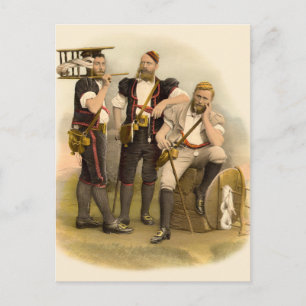 Three Alpine Herdsmen / Cheesemakers from Gruyeres Postcard