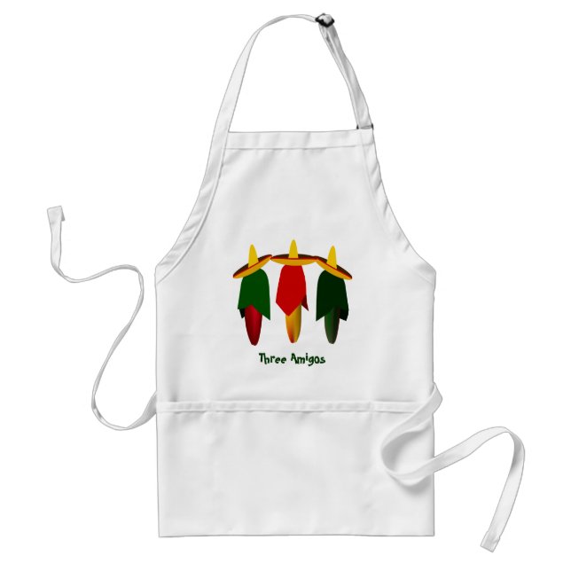 Three Amigo Friends Hot Peppers Apron (Front)