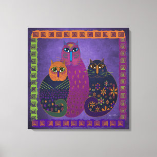 Three Amigos Cats on Canvas Print