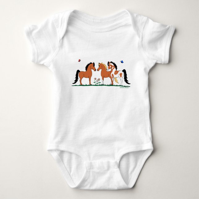 Three Amigos Horse Lover  Infant Creeper (Front)