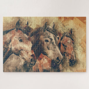 Three Amigos Horses Jigsaw Puzzle