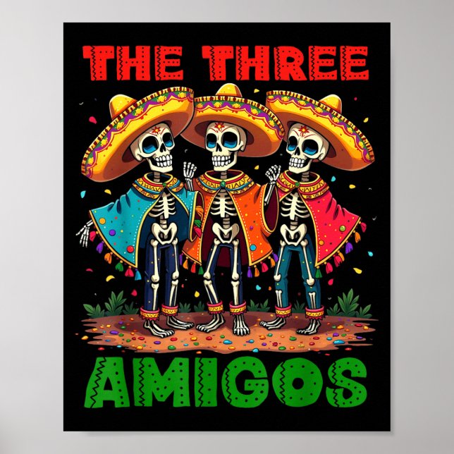Three amigos mexican cinco de mayo group matching poster (Front)