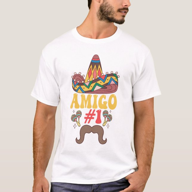 Three Amigos Mexican Funny Matching Cinco De Mayo  T-Shirt (Front)