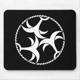 Three anchors with rope mouse pad