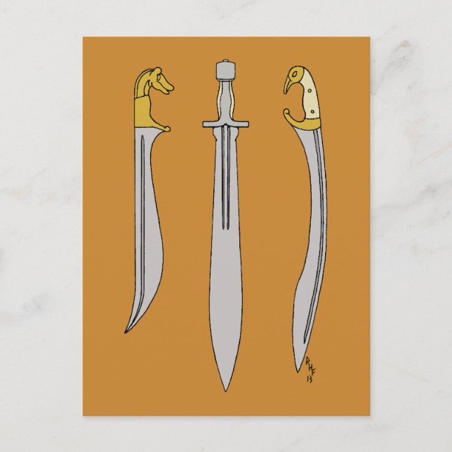 Three Ancient Greek Swords Postcard (Front)