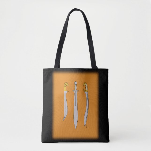Three Ancient Greek Swords Tote Bag (Front)