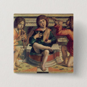Three angel musicians 15 cm square badge