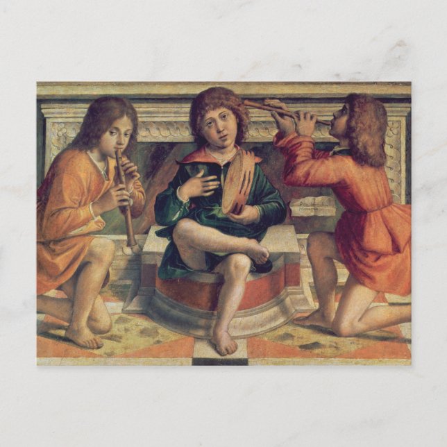 Three angel musicians postcard (Front)