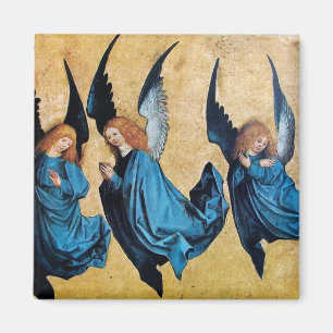 THREE ANGELS IN BLUE Christmas Magnet