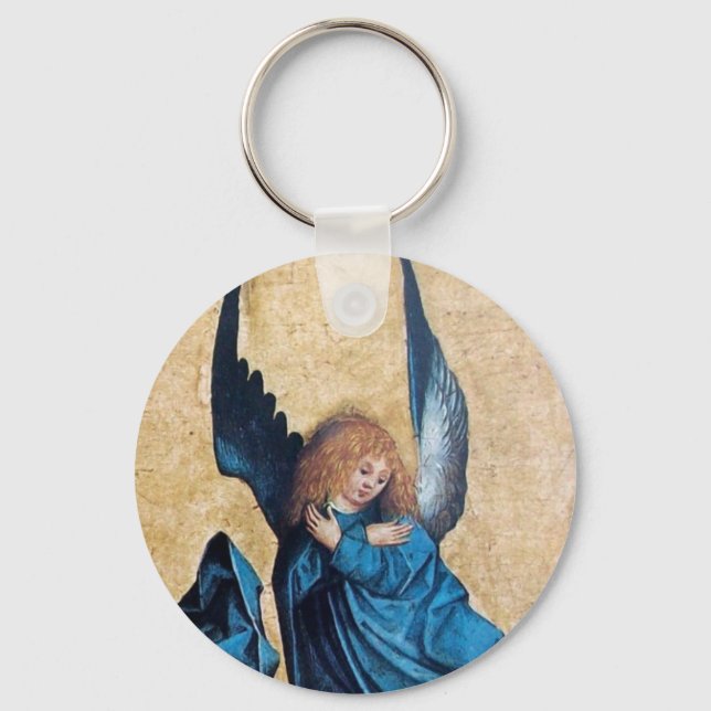 THREE ANGELS IN BLUE KEY RING (Front)